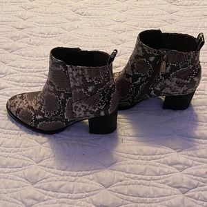 Selling these snake skin ankle boots!